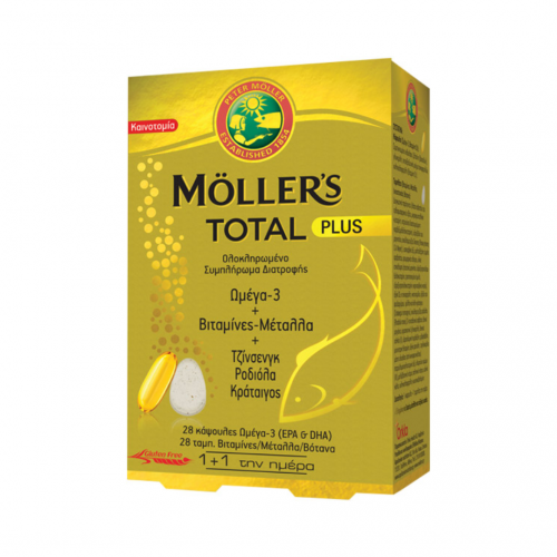 Moller's Total Plus Συμπλήρωμα Διατροφής 28tabs & 28 caps Ωμέγα-3